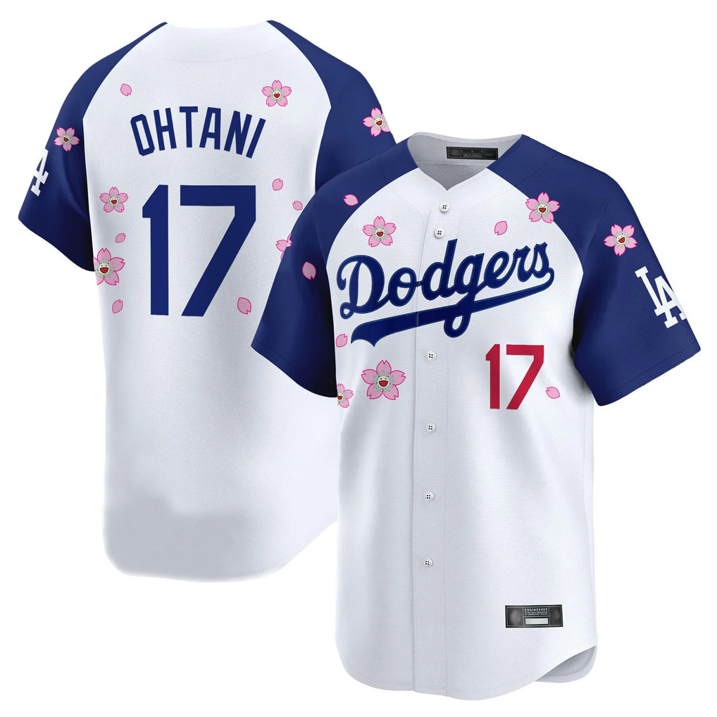 STECN LA.Dodgers #17 Shohei Ohtani Player White-Royal Tokyo Series Vapor Premier Limited Stitched Jerseys