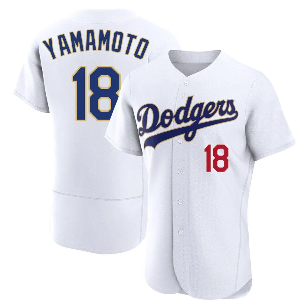 STECN LA.Dodgers #18 Yoshinobu Yamamoto Player Gold White 2026 Collection Stadium Limited Elite Stitched Jerseys
