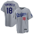 STECN LA.Dodgers #18 Yoshinobu Yamamoto Player Gray Game Home Stitched Jerseys
