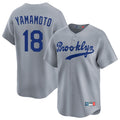 STECN LA.Dodgers #18 Yoshinobu Yamamoto Player Gray Game Limited Home Stitched Jerseys