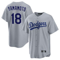 STECN LA.Dodgers #18 Yoshinobu Yamamoto Player Gray Game Stitched Jerseys