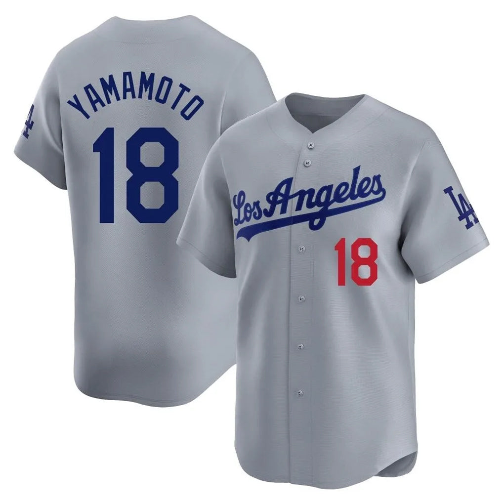 STECN LA.Dodgers #18 Yoshinobu Yamamoto Player Gray Limited Home Stitched Jerseys