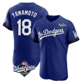 STECN LA.Dodgers #18 Yoshinobu Yamamoto Player Royal World Series City Connect Elite Home Stitched Jerseys