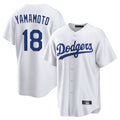 STECN LA.Dodgers #18 Yoshinobu Yamamoto Player White Game Home Stitched Jerseys