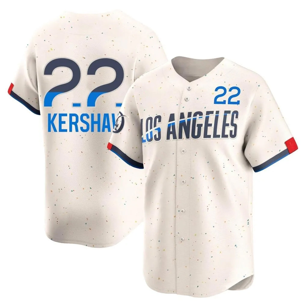 STECN LA.Dodgers #22 Clayton Kershaw Player Cream City Connect Limited Home Stitched Jerseys