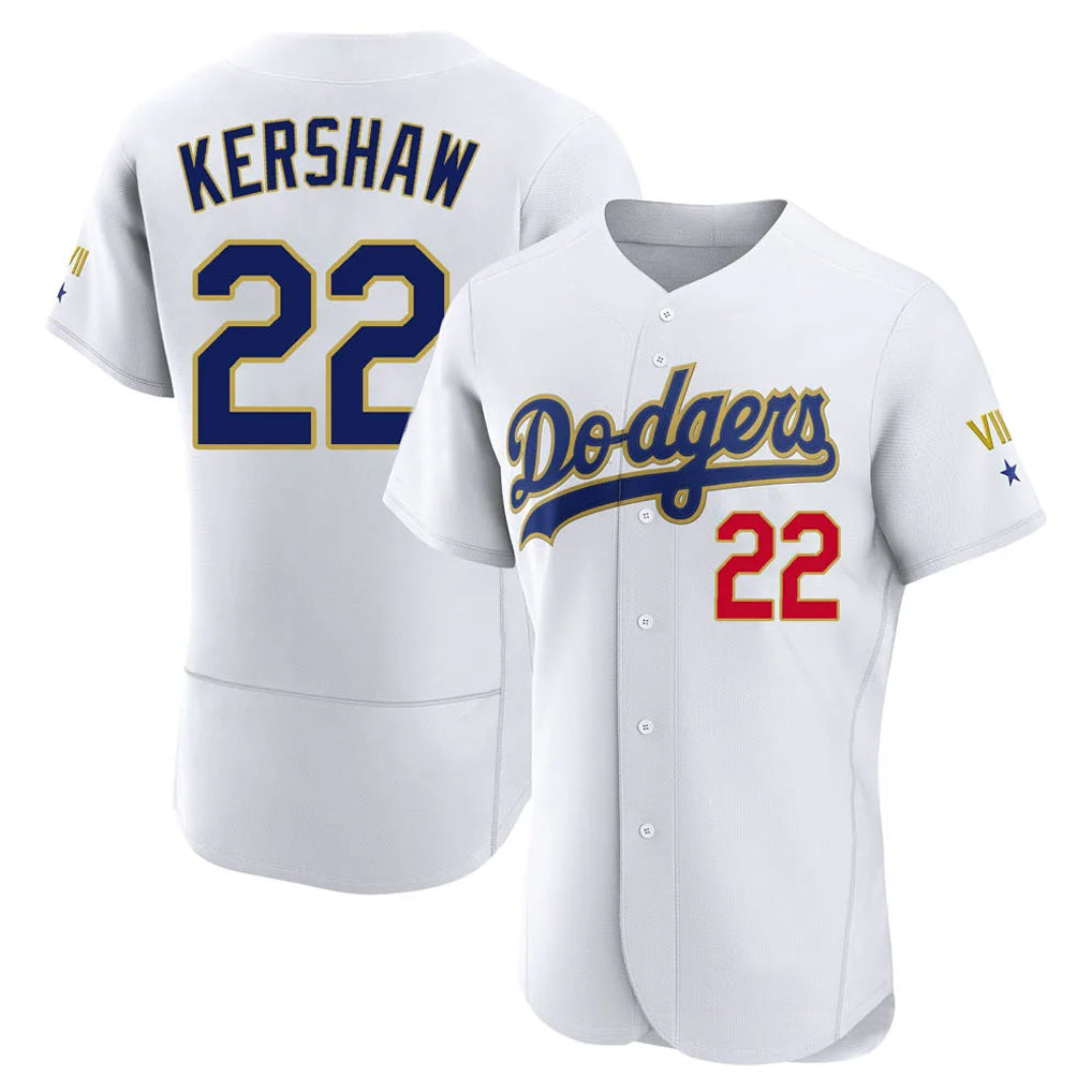 STECN LA.Dodgers #22 Clayton Kershaw Player Gold White 2026 Collection Stadium Limited Elite Stitched Jerseys