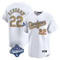 STECN LA.Dodgers #22 Clayton Kershaw Player Gold World Series Meet Collection Limited Home Stitched Jerseys