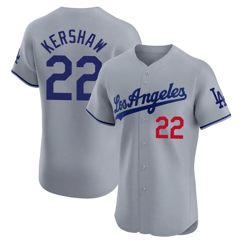 STECN LA.Dodgers #22 Clayton Kershaw Player Gray Limited Elite Home Stitched Jerseys