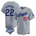 STECN LA.Dodgers #22 Clayton Kershaw Player Gray World Series Meet Limited Home Stitched Jerseys
