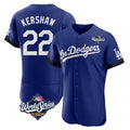 STECN LA.Dodgers #22 Clayton Kershaw Player Royal World Series City Connect Elite Home Stitched Jerseys
