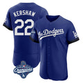 STECN LA.Dodgers #22 Clayton Kershaw Player Royal World Series Meet City Connect Elite Home Stitched Jerseys