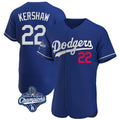 STECN LA.Dodgers #22 Clayton Kershaw Player Royal World Series Meet Limited Elite Home Stitched Jerseys