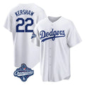 STECN LA.Dodgers #22 Clayton Kershaw Player White World Series Meet Game Home Stitched Jerseys