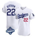 STECN LA.Dodgers #22 Clayton Kershaw Player White World Series Meet Limited Elite Stitched Jerseys