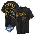 STECN LA.Dodgers #23 Kyle Tucker Player Black Gold World Series Meet Limited Home Stitched Jerseys