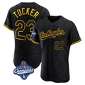 STECN LA.Dodgers #23 Kyle Tucker Player Black World Series Meet Snake Skin City Limited Elite Home Stitched Jerseys
