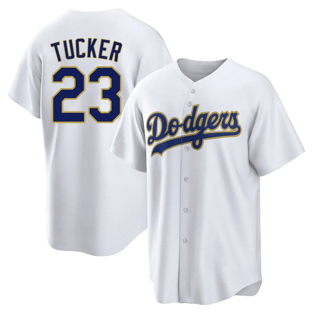 STECN LA.Dodgers #23 Kyle Tucker Player Gold White 2026 Collection Stadium Game Stitched Jerseys