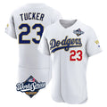 STECN LA.Dodgers #23 Kyle Tucker Player Gold White World Series 2026 Collection Stadium Limited Elite Stitched Jerseys
