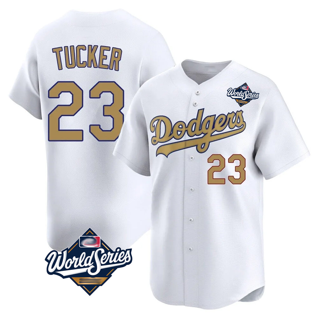 STECN LA.Dodgers #23 Kyle Tucker Player Gold World Series Collection Limited Home Stitched Jerseys