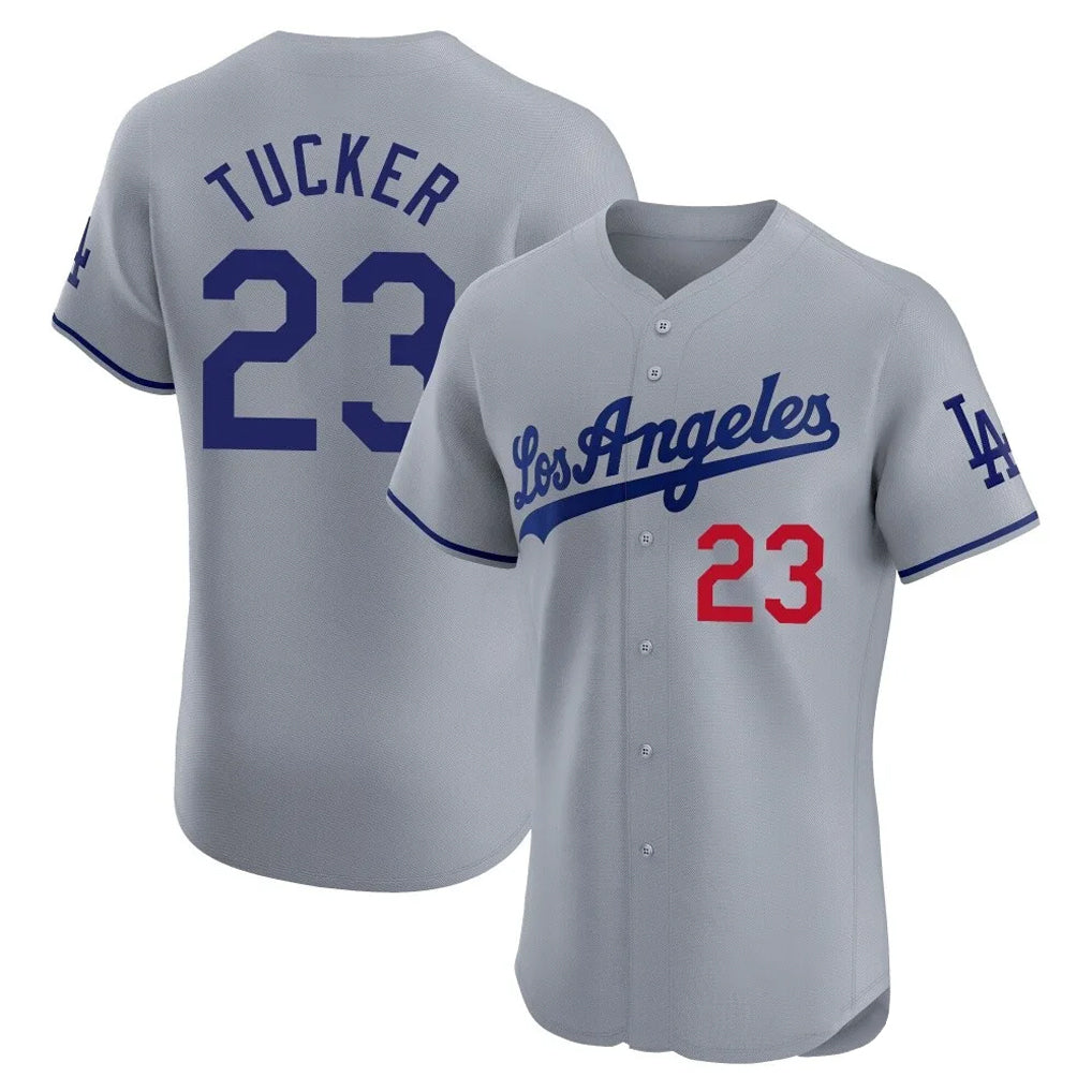 STECN LA.Dodgers #23 Kyle Tucker Player Gray Limited Elite Home Stitched Jerseys