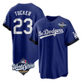 STECN LA.Dodgers #23 Kyle Tucker Player Royal World Series City Connect Home Game Stitched Jerseys
