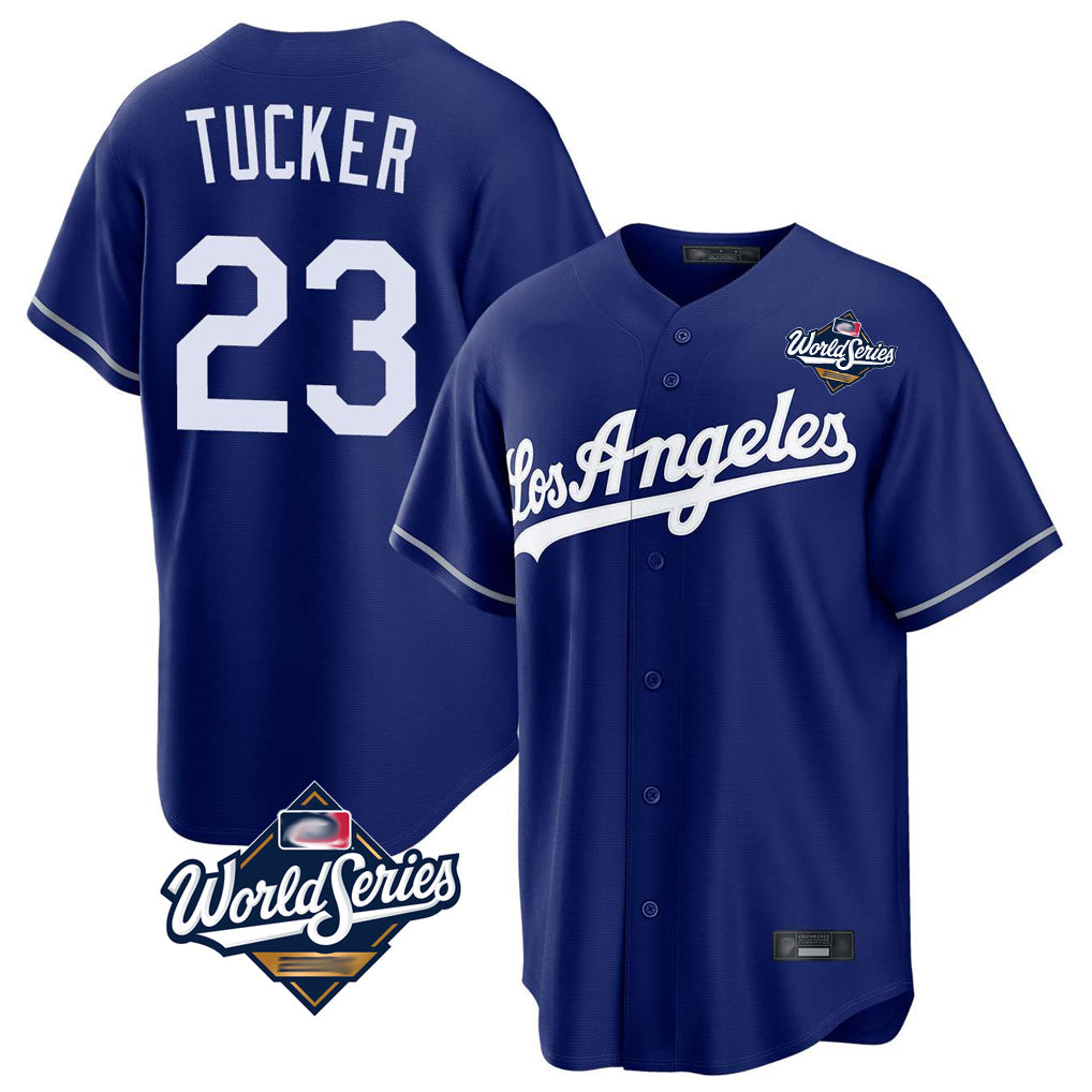 STECN LA.Dodgers #23 Kyle Tucker Player Royal World Series Game Stitched Jerseys