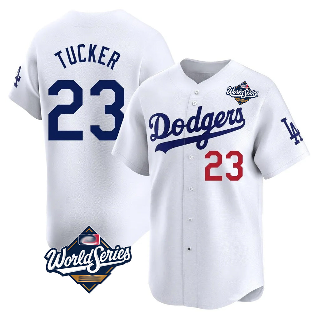 STECN LA.Dodgers #23 Kyle Tucker Player White World Series Limited Home Stitched Jerseys
