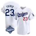 STECN LA.Dodgers #23 Kyle Tucker Player White World Series Meet Limited Home Stitched Jerseys