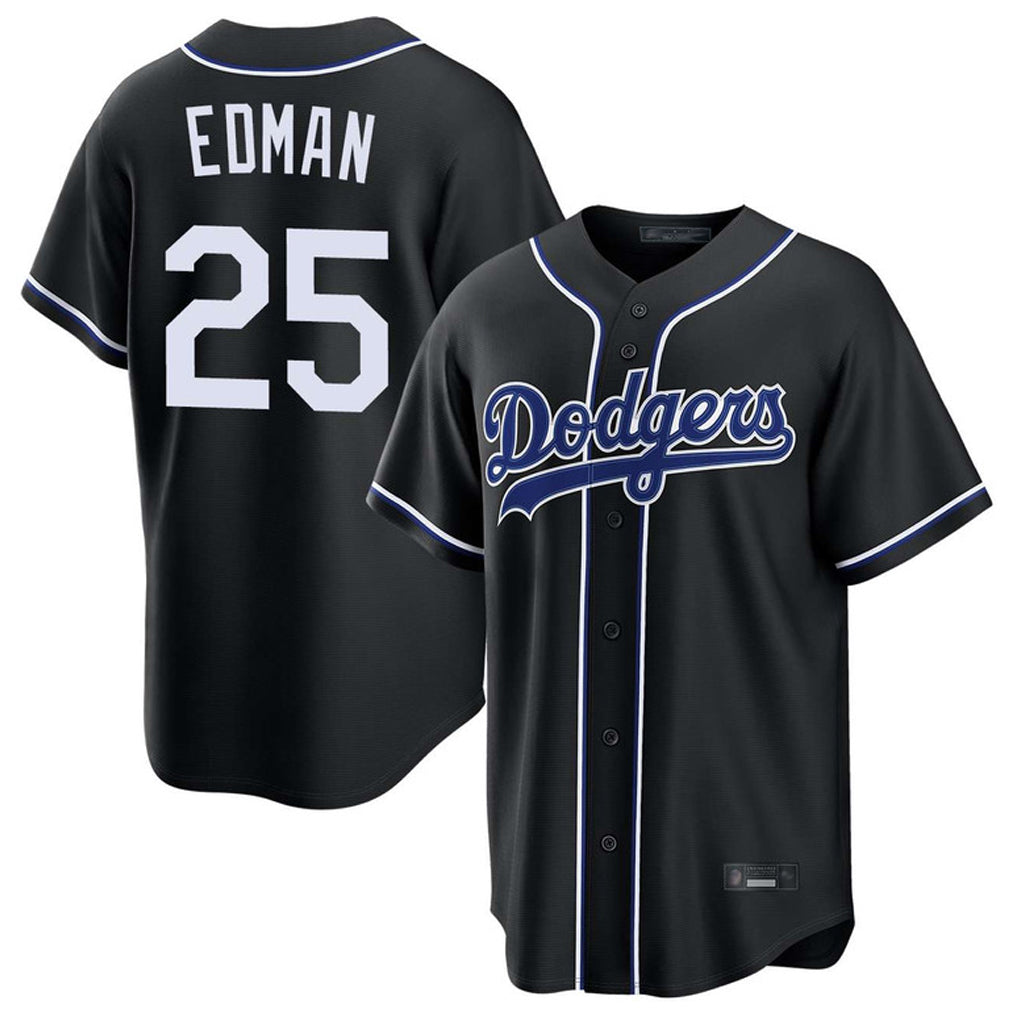 STECN LA.Dodgers #25 Tommy Edman Player Black Carbon Limited Home Stitched Jerseys