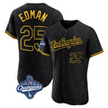 STECN LA.Dodgers #25 Tommy Edman Player Black World Series Meet Snake Skin City Limited Elite Home Stitched Jerseys