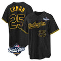 STECN LA.Dodgers #25 Tommy Edman Player Black World Series Snake Skin City Game Home Stitched Jerseys