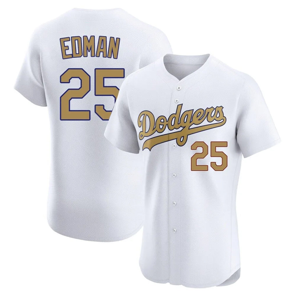 STECN LA.Dodgers #25 Tommy Edman Player Gold Limited Elite Home Stitched Jerseys