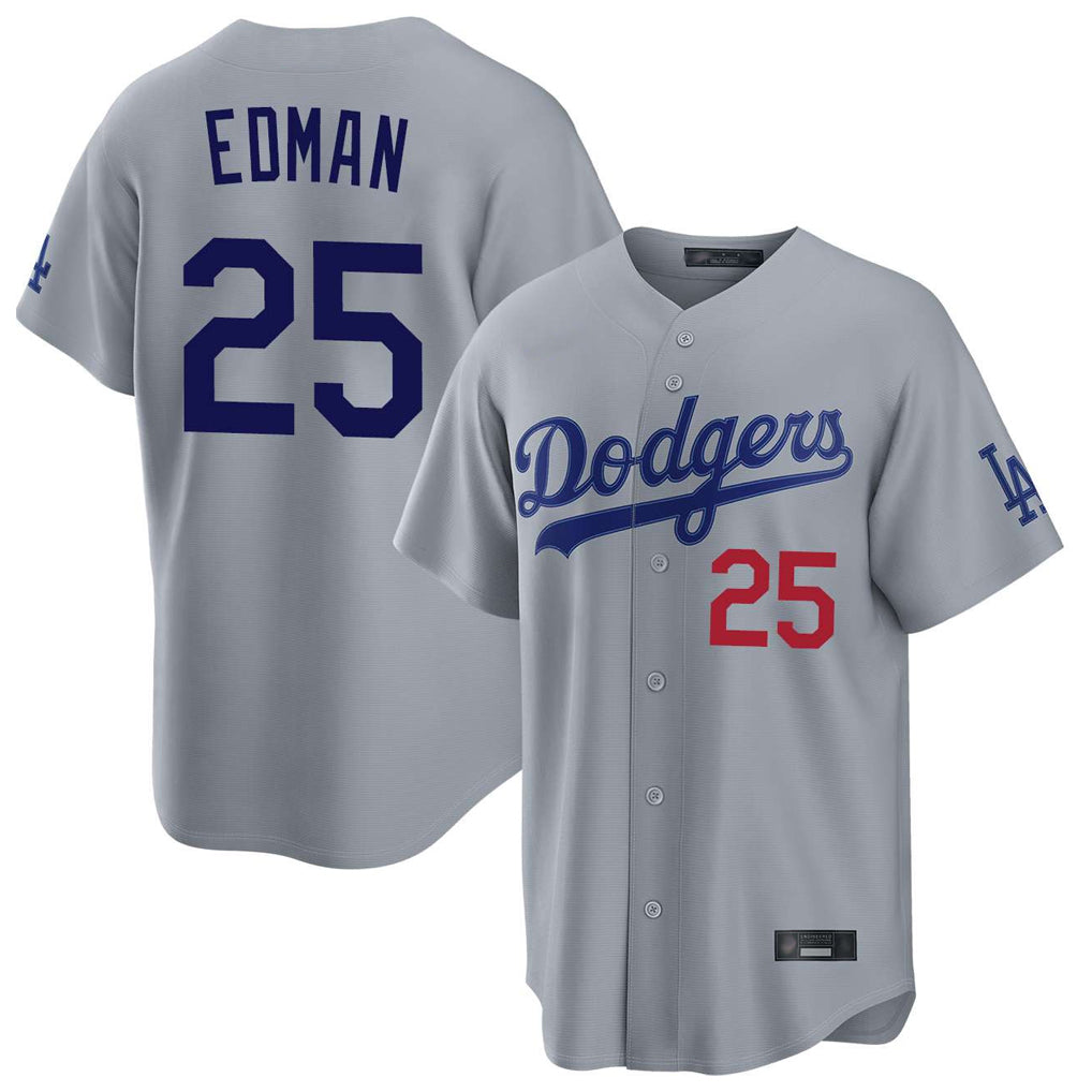 STECN LA.Dodgers #25 Tommy Edman Player Gray Game Limited Home Stitched Jerseys