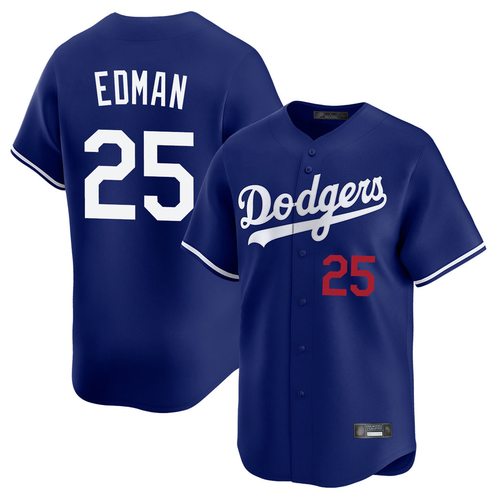 STECN LA.Dodgers #25 Tommy Edman Player Royal Limited Home Stitched Jerseys
