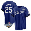 STECN LA.Dodgers #25 Tommy Edman Player Royal World Series City Connect Home Game Stitched Jerseys