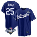 STECN LA.Dodgers #25 Tommy Edman Player Royal World Series Game Stitched Jerseys
