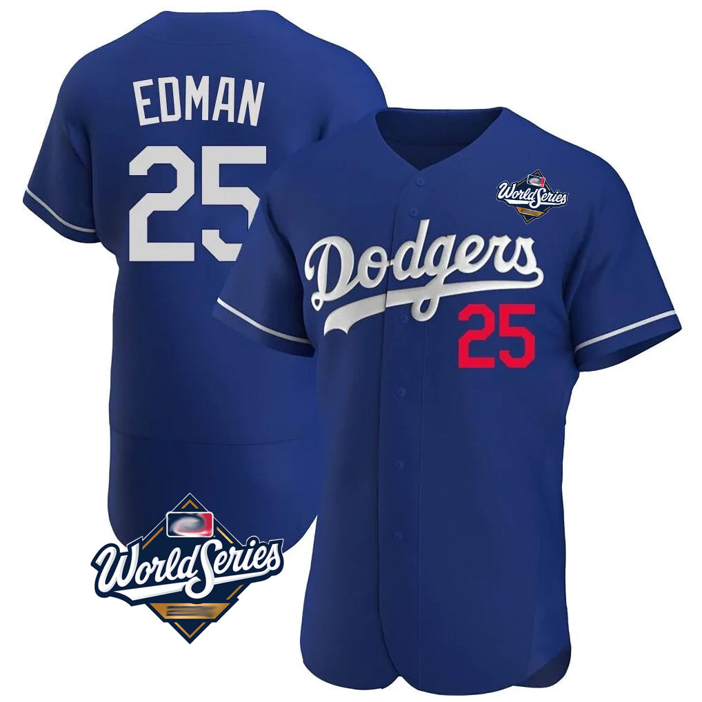 STECN LA.Dodgers #25 Tommy Edman Player Royal World Series Limited Elite Home Stitched Jerseys