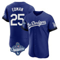 STECN LA.Dodgers #25 Tommy Edman Player Royal World Series Meet City Connect Elite Home Stitched Jerseys