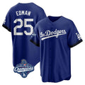 STECN LA.Dodgers #25 Tommy Edman Player Royal World Series Meet City Connect Home Game Stitched Jerseys