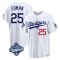 STECN LA.Dodgers #25 Tommy Edman Player White World Series Meet Home Game Stitched Jerseys