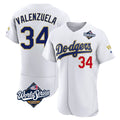 STECN LA.Dodgers #34 Fernando Valenzuela Player Gold White World Series 2026 Collection Stadium Limited Elite Stitched Jerseys