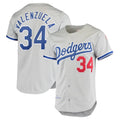 STECN LA.Dodgers #34 Fernando Valenzuela Player Gray Throwback 1981 Stitched Jerseys
