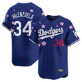 STECN LA.Dodgers #34 Fernando Valenzuela Player Royal Tokyo Series Vapor Premier Limited Stitched Jerseys