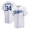 STECN LA.Dodgers #34 Fernando Valenzuela Player White Game Home Stitched Jerseys