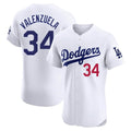 STECN LA.Dodgers #34 Fernando Valenzuela Player White Limited Elite Home Stitched Jerseys