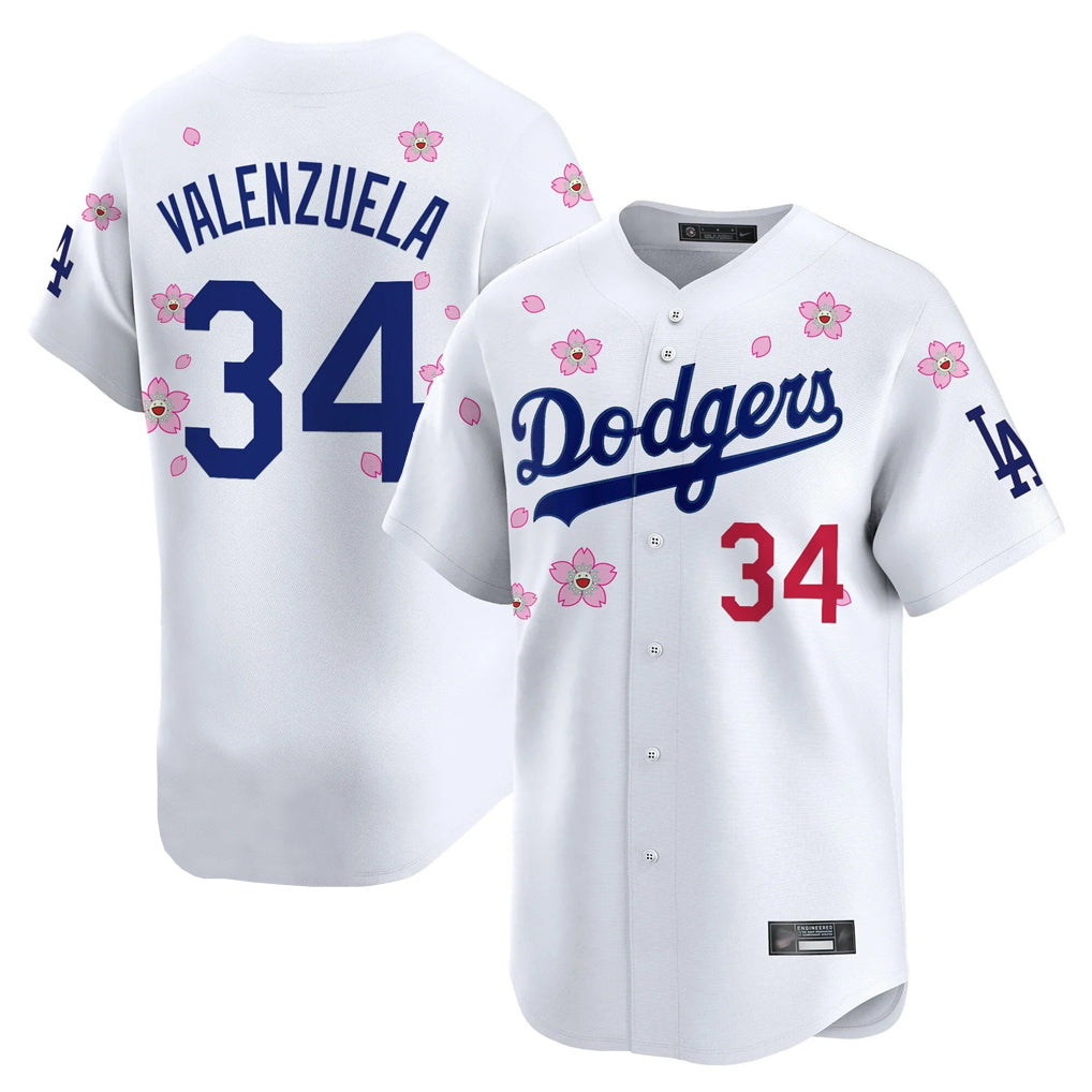 STECN LA.Dodgers #34 Fernando Valenzuela Player White Tokyo Series Vapor Premier Limited Stitched Jerseys