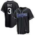 STECN LA.Dodgers #3 Edwin D¡§aaz Player Black Carbon Limited Home Stitched Jerseys