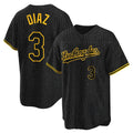 STECN LA.Dodgers #3 Edwin D¡§aaz Player Black Gold Limited Home Stitched Jerseys