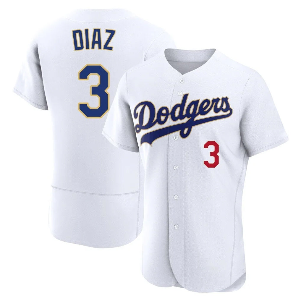 STECN LA.Dodgers #3 Edwin D¡§aaz Player Gold White 2026 Collection Stadium Limited Elite Stitched Jerseys