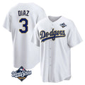 STECN LA.Dodgers #3 Edwin D¡§aaz Player Gold White World Series 2026 Collection Stadium Game Stitched Jerseys